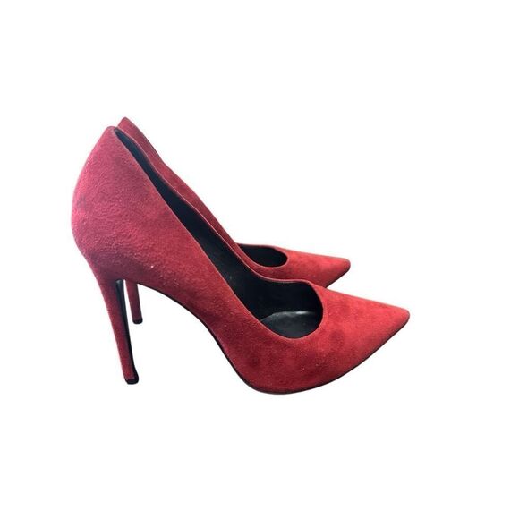 Versace 1969 Italia Women Red Suede point stiletto heel Size: 361/2, US 6 - Picture 3 of 11